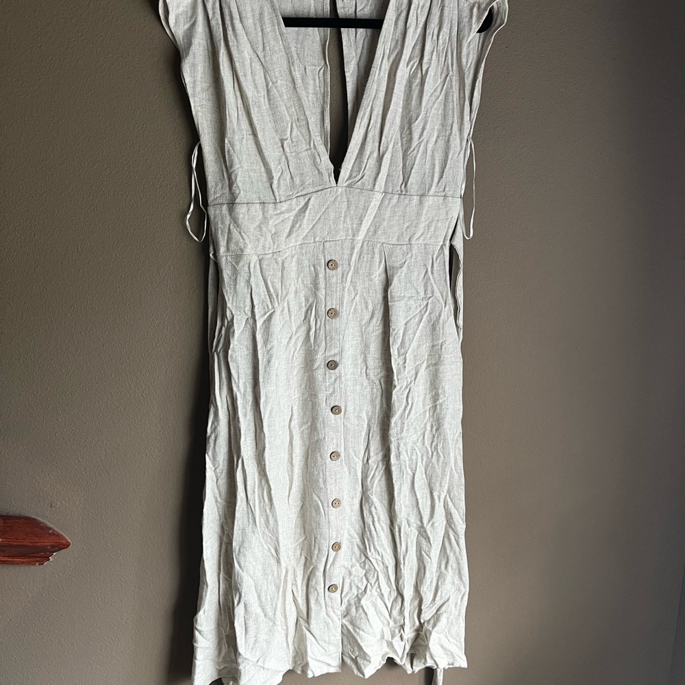 Petal & Pup Cream Midi Sundress V-Neck Cap Sleeve